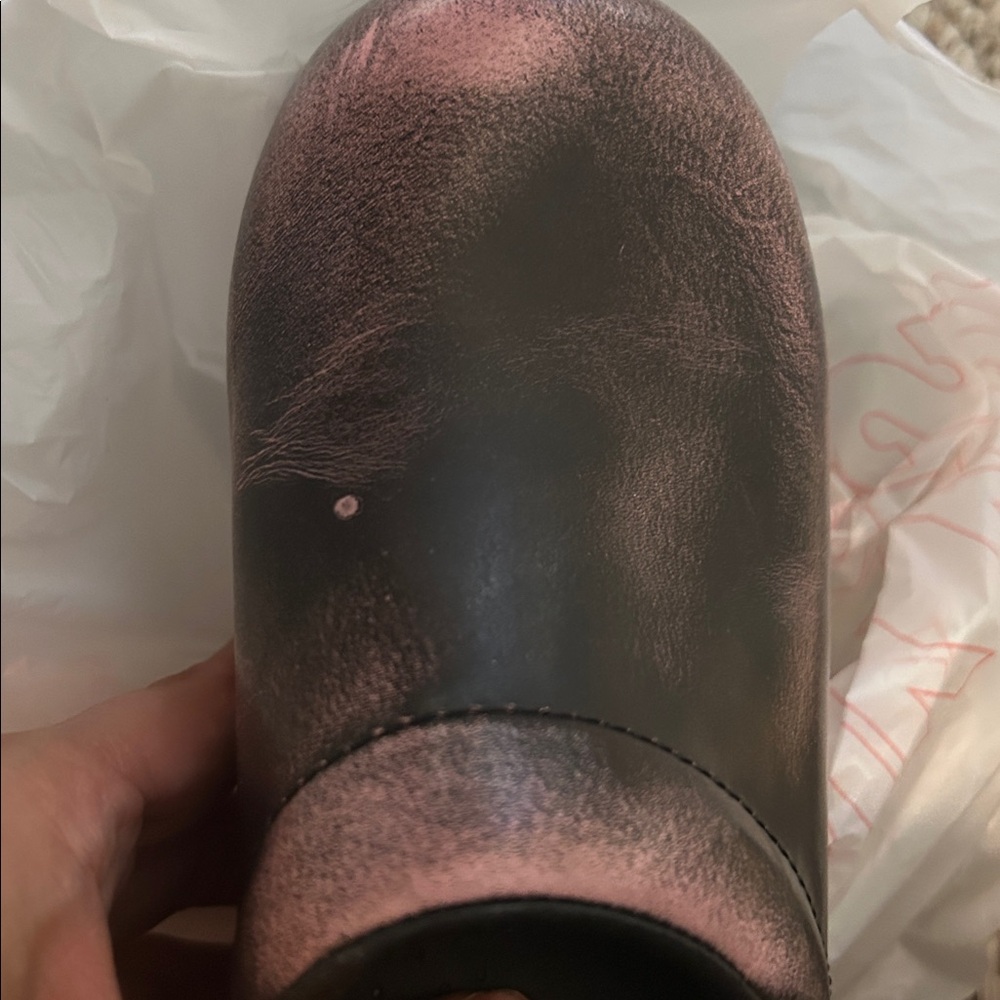 Sanita Professional Clogs Metallic Slip Ons Size 37 Distressed Danish US 6 - Picture 9 of 9